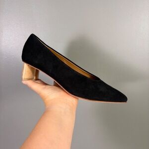 LOQ Frida Suede Block Heel Pumps 37 US 6 Leather Quiet Luxury Old Money Heritage